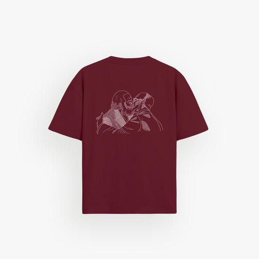 Heavy Oversized Shirt Velvet Wine · 23X007-5